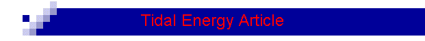 Tidal Energy Article